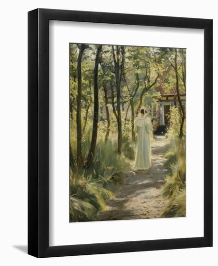 Marie, the Artist's Wife, in the Garden, 1895-Peter Severin Kroyer-Framed Giclee Print