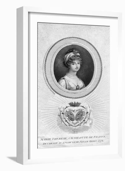 Marie-Therese-Charlotte De Bourbon, Duchess of Angouleme and Dauphine of France, 1805-Luigi Schiavonetti-Framed Giclee Print