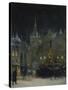 Marienplatz (Mary's Square) in Munich During a Winter Night, 1890-Johann Friedrich Hennings-Stretched Canvas