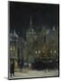 Marienplatz (Mary's Square) in Munich During a Winter Night, 1890-Johann Friedrich Hennings-Mounted Giclee Print
