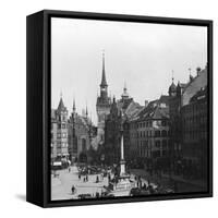 Marienplatz, Munich, Germany, C1900-Wurthle & Sons-Framed Stretched Canvas