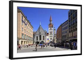 Marienplatz Square with Old City Hall in Munich, Upper Bavaria, Bavaria, Germany, Europe-Hans-Peter Merten-Framed Photographic Print