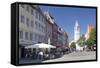 Marienplatz Square with Waaghaus and Blaserturm Tower-Markus-Framed Stretched Canvas