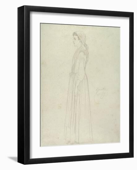 Marietta, Capri, 1859 (Graphite on Paper)-Frederic Leighton-Framed Giclee Print