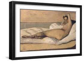 Marietta (The Roman Odalisqu)-Jean-Baptiste-Camille Corot-Framed Giclee Print