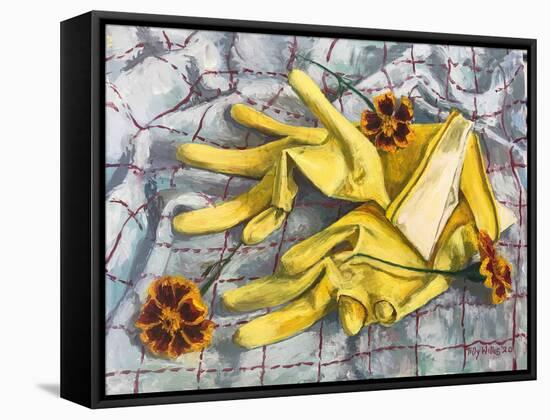 Marigolds 2020 (oil)-Tilly Willis-Framed Stretched Canvas
