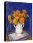 Marigolds in a White Vase, (Oil on Panel)-James Bolivar Manson-Stretched Canvas