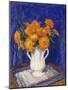 Marigolds in a White Vase, (Oil on Panel)-James Bolivar Manson-Mounted Giclee Print