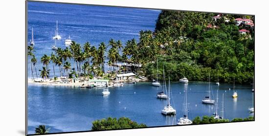 Marigot Bay, St. Lucia, Caribbean. marina, boats, palm trees, cove-Jolly Sienda-Mounted Photographic Print