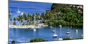 Marigot Bay, St. Lucia, Caribbean. marina, boats, palm trees, cove-Jolly Sienda-Mounted Photographic Print