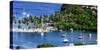 Marigot Bay, St. Lucia, Caribbean. marina, boats, palm trees, cove-Jolly Sienda-Stretched Canvas