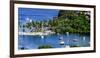 Marigot Bay, St. Lucia, Caribbean. marina, boats, palm trees, cove-Jolly Sienda-Framed Photographic Print