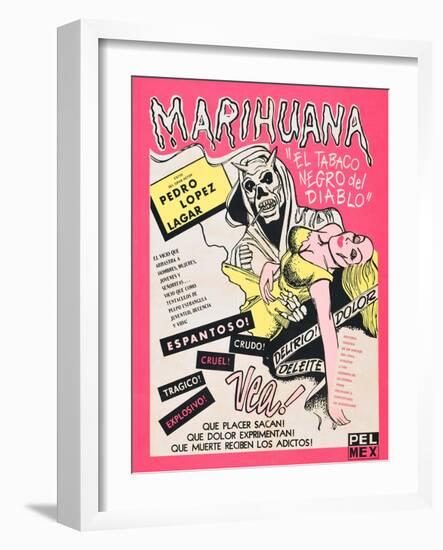 Marihuana, (aka Marihuana Story), Mexican poster art, 1950-null-Framed Art Print