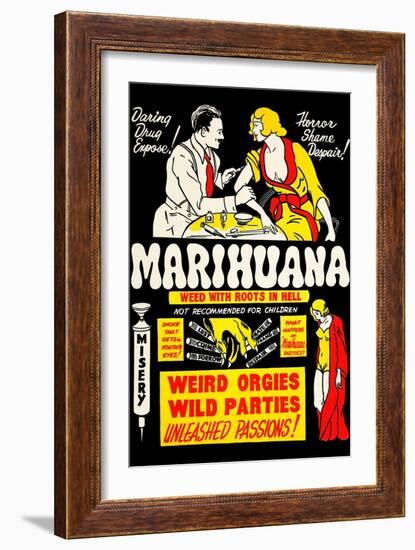 Marihuana: Weed with Roots in Hell-null-Framed Art Print