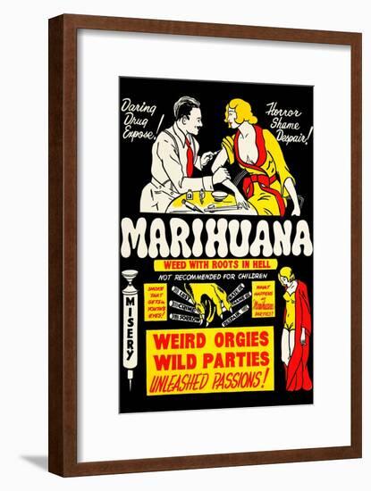 Marihuana: Weed with Roots in Hell-null-Framed Art Print