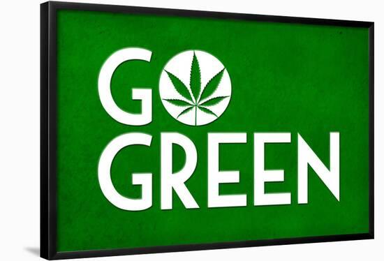 Marijuana Go Green College Print Poster-null-Framed Poster