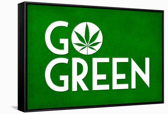 Marijuana Go Green College Print Poster-null-Framed Stretched Canvas