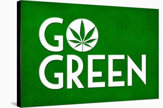 Marijuana Go Green College Print Poster-null-Stretched Canvas