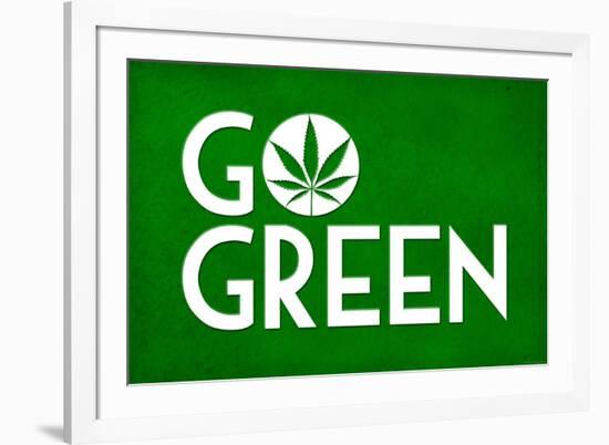 Marijuana Go Green College-null-Framed Art Print