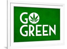 Marijuana Go Green College-null-Framed Art Print