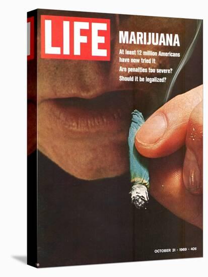 Marijuana, Man with Joint by his Mouth, October 31, 1969-Co Rentmeester-Stretched Canvas