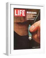 Marijuana, Man with Joint by his Mouth, October 31, 1969-Co Rentmeester-Framed Photographic Print