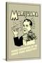 Marijuana Proud Sponsor Of Snack Food Industry Funny Retro Poster-Retrospoofs-Stretched Canvas