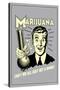 Marijuana Why Can't We All Get A Bong Funny Retro Poster-Retrospoofs-Stretched Canvas