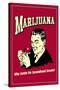 Marijuana Why Settle For Second Hand Smoke Funny Retro Poster-Retrospoofs-Stretched Canvas
