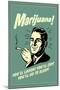 Marijuana You'll Laugh Cry Go To Sleep Funny Retro Poster-Retrospoofs-Mounted Poster