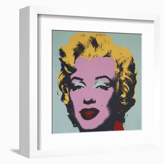 Marilyn, 1967 (on blue ground)-Andy Warhol-Framed Art Print