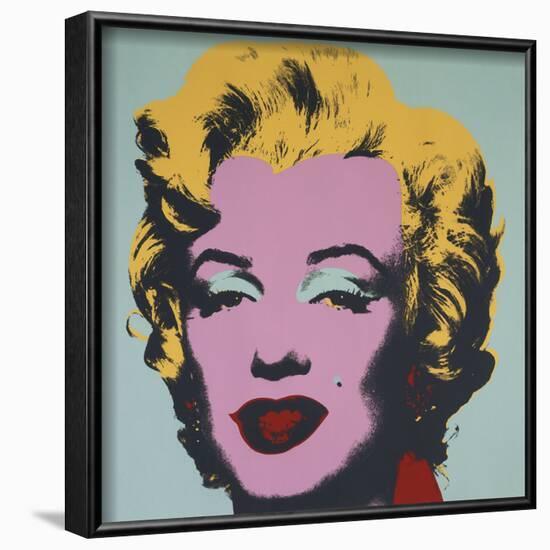 Marilyn, 1967 (on blue ground)-Andy Warhol-Framed Art Print