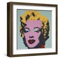 Marilyn, 1967 (on blue ground)-Andy Warhol-Framed Art Print