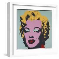 Marilyn, 1967 (on blue ground)-Andy Warhol-Framed Art Print