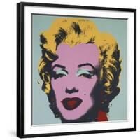 Marilyn, 1967 (on blue ground)-Andy Warhol-Framed Art Print