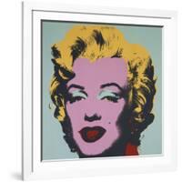 Marilyn, 1967 (on blue ground)-Andy Warhol-Framed Art Print