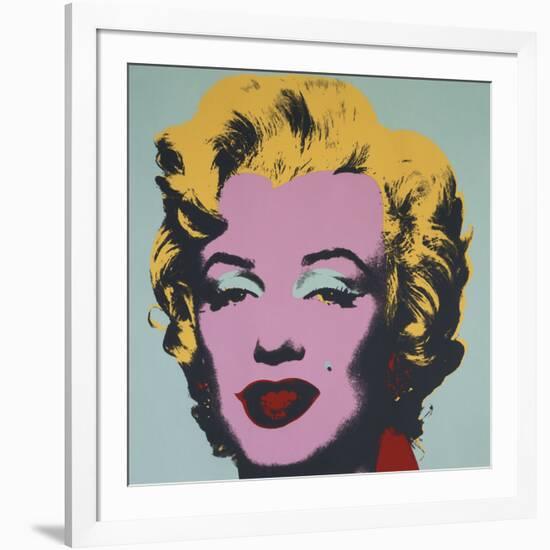 Marilyn, 1967 (on blue ground)-Andy Warhol-Framed Art Print