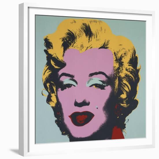 Marilyn, 1967 (on blue ground)-Andy Warhol-Framed Giclee Print