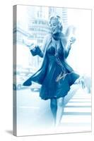 Marilyn in the City Blue-JJ Brando-Stretched Canvas