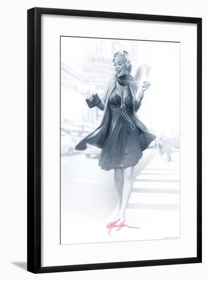 Marilyn in the City Pink-JJ Brando-Framed Art Print