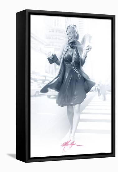 Marilyn in the City Pink-JJ Brando-Framed Stretched Canvas