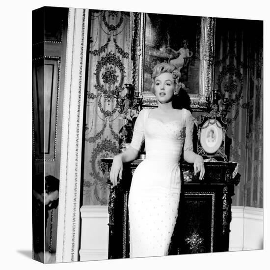 Marilyn in White Dress-null-Stretched Canvas