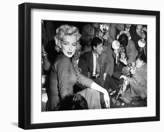 Marilyn Monroe, 1954. Marilyn Monroe In Japan for His Honeymoon With Joe Dimaggio, 1954-null-Framed Photographic Print