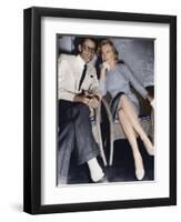 Marilyn Monroe and Arthur Miller, just arrived in London, c1956-1957-Unknown-Framed Giclee Print