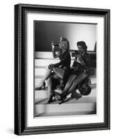 Marilyn Monroe and Jane Russell During a Break While Filming "Gentlemen Prefer Blondes"-Ed Clark-Framed Premium Photographic Print