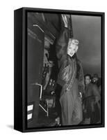 Marilyn Monroe Arriving by Helicopter at a U.S. Military Base in Korea-null-Framed Stretched Canvas