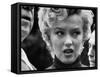 Marilyn Monroe Face Reporters After Announcement Divorce From Baseball Great Joe DiMaggio-George Silk-Framed Stretched Canvas