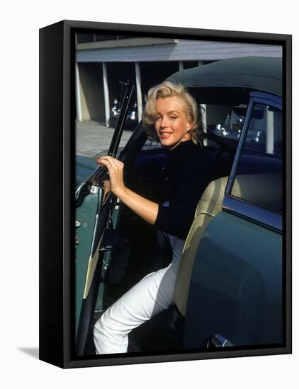 Marilyn Monroe Getting Out of a Car-Alfred Eisenstaedt-Framed Stretched Canvas