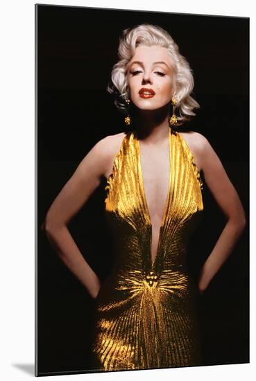 Marilyn Monroe (Gold Dress, Tinted) Movie Poster Print-null-Mounted Poster