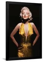 Marilyn Monroe (Gold Dress, Tinted) Movie Poster Print-null-Framed Poster